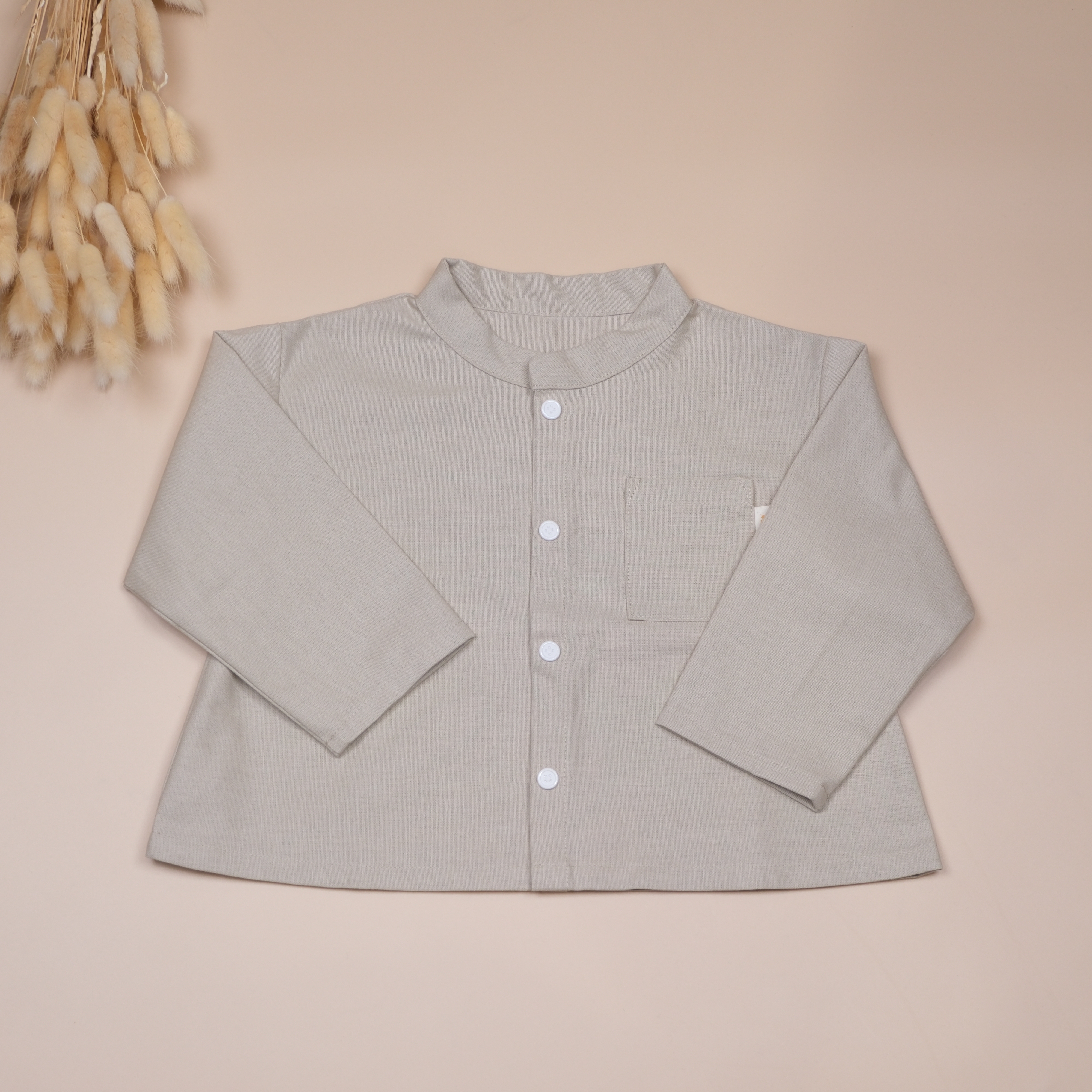 小立領日常 ⧪ 亞麻 ⧪ 長袖立領襯衫