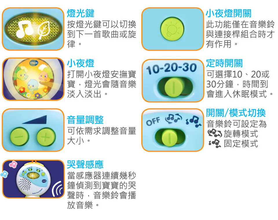 Vtech,可攜式3合1啾啾鳥音樂鈴的實拍圖