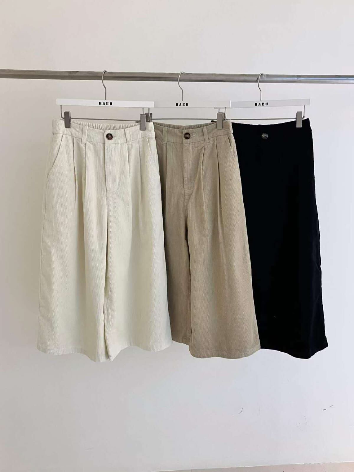 HU5124 後橡筋腰闊褲腳牛仔褲