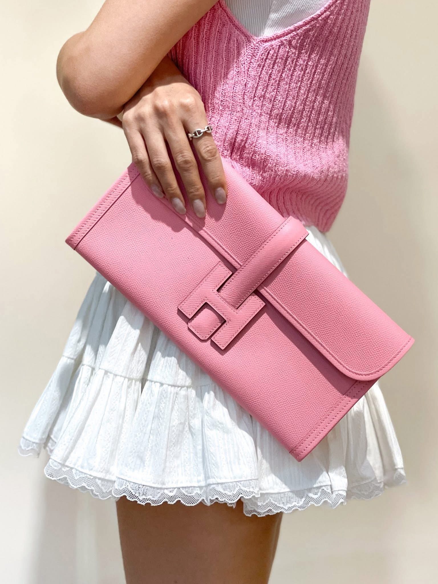 Preloved Hermès Jige Elan Clutch Epsom Leather Rose Confetti HK$1x,xxx  (HK$2,000 即時落訂)