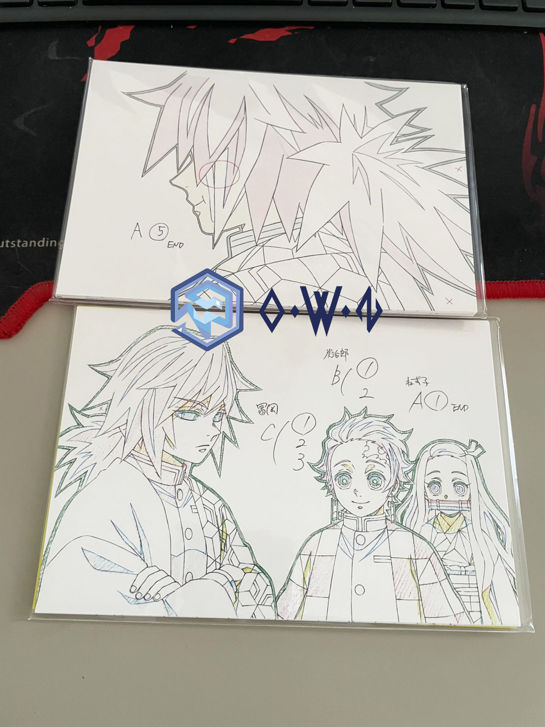 【OWN】鬼滅之刃 明信片 手稿 義勇 限量 錆兔 炭治郎 鱗瀧左近次 彌豆子