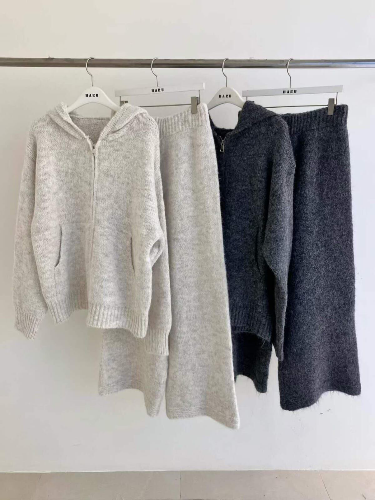 HU5134 連帽拉鏈外套粗橡筋休閒褲套裝