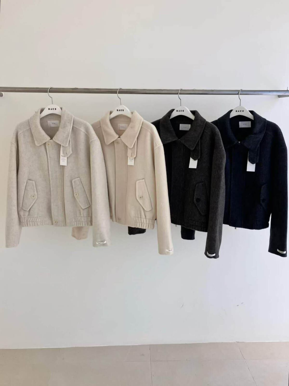 HU5136 橡筋收腰翻領鈕扣外套