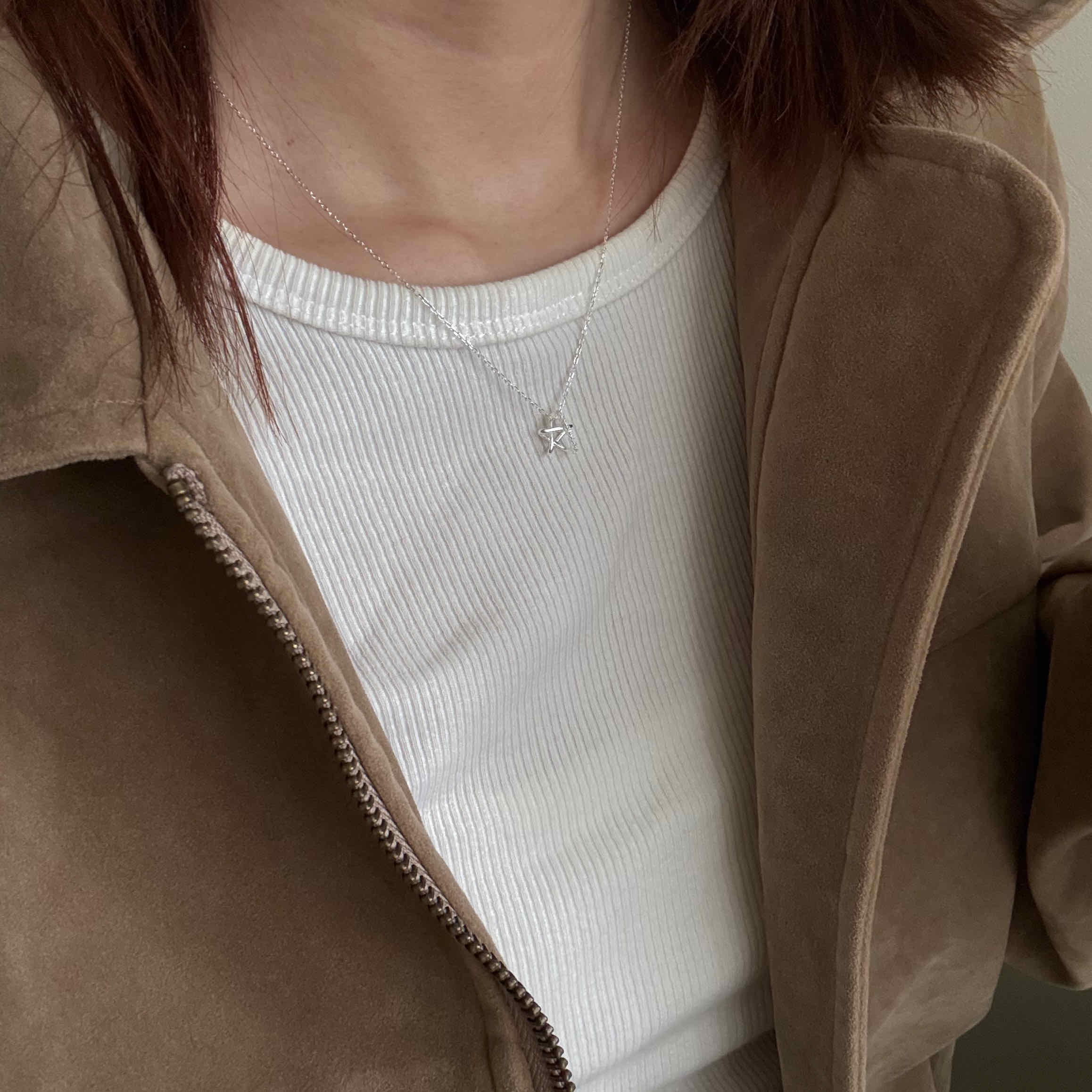 🇰🇷925 silver 星星線條排鑽項鍊