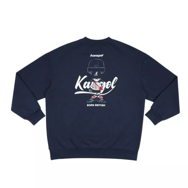 KANGOL 大學T 深藍 毛帽 人物繡花 上衣 中性 6555101180