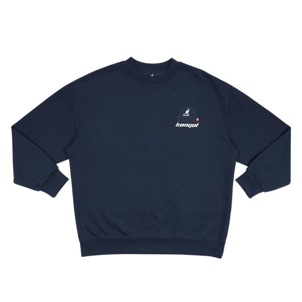 KANGOL 大學T 深藍 毛帽 人物繡花 上衣 中性 6555101180