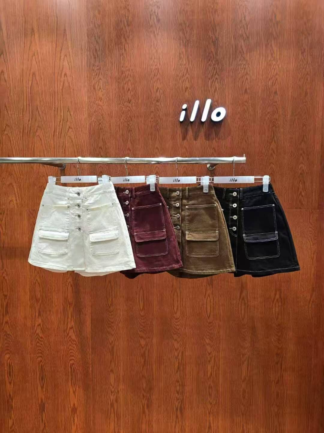 IO5124 多口袋排扣短裙(S/M/L)