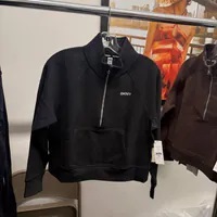 [S] DKNY BLACK SPORT WOMEN'S PUFF-LOGO LONG-SLEEVE SWEATSHIRT, DP5T9993-BLACK [FINAL SALE] (SD1572)