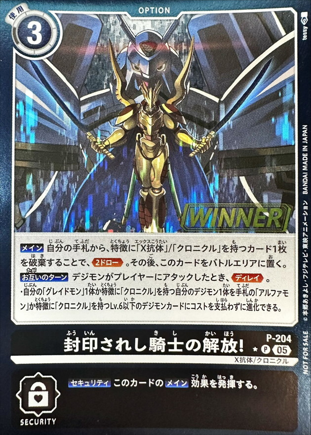 P-204 封印されし騎士の解放！【P】(WINNER)