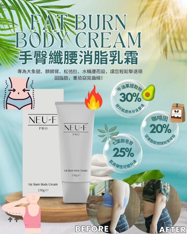 (4954) Neu-F Pro Fat Burn Body Cream 猛瘦膏150g 【送Firming & Anti-Cellulite Cream速緊霜1盒】