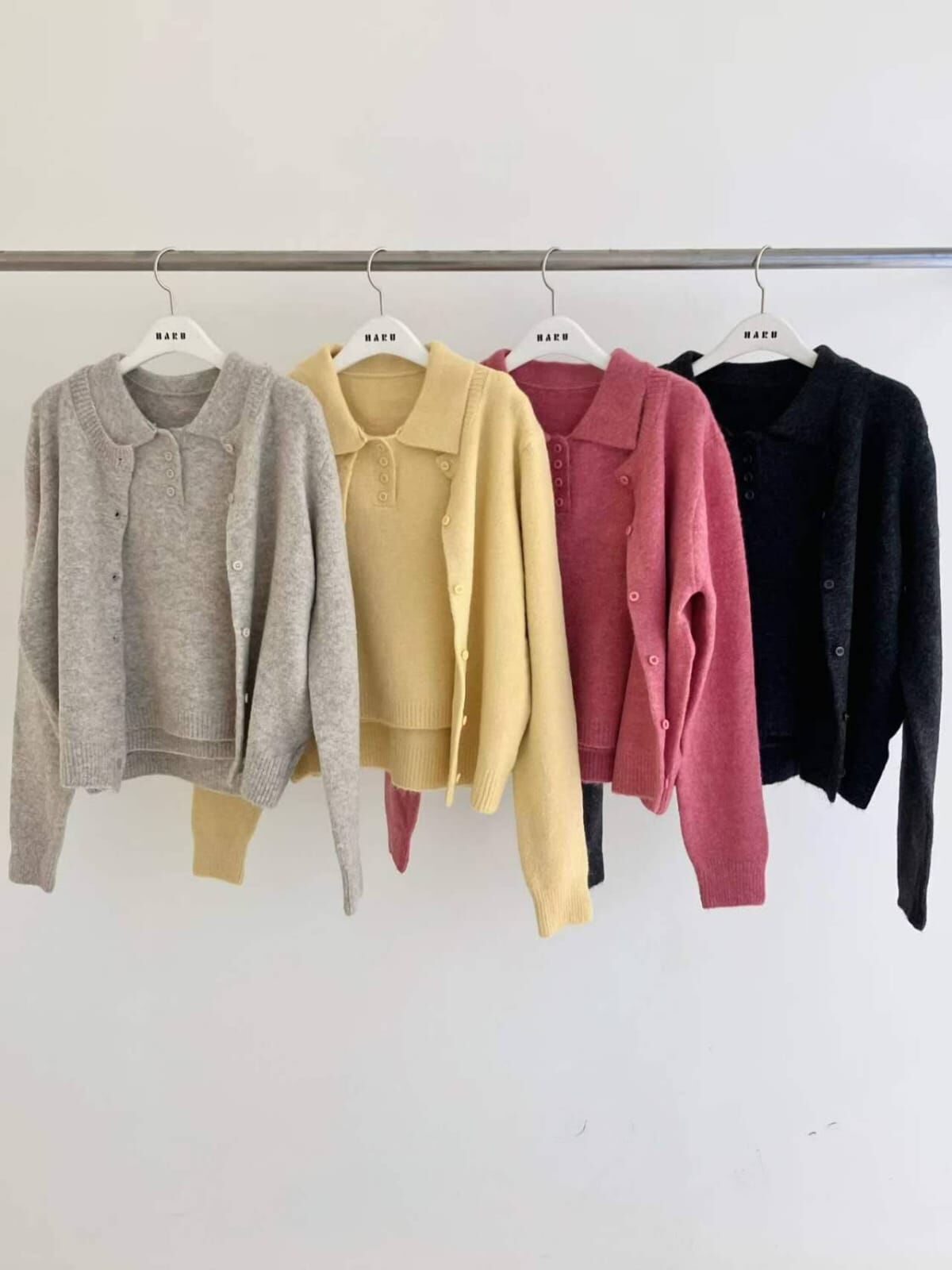 HU5146 翻領短版上衣排扣外套套裝