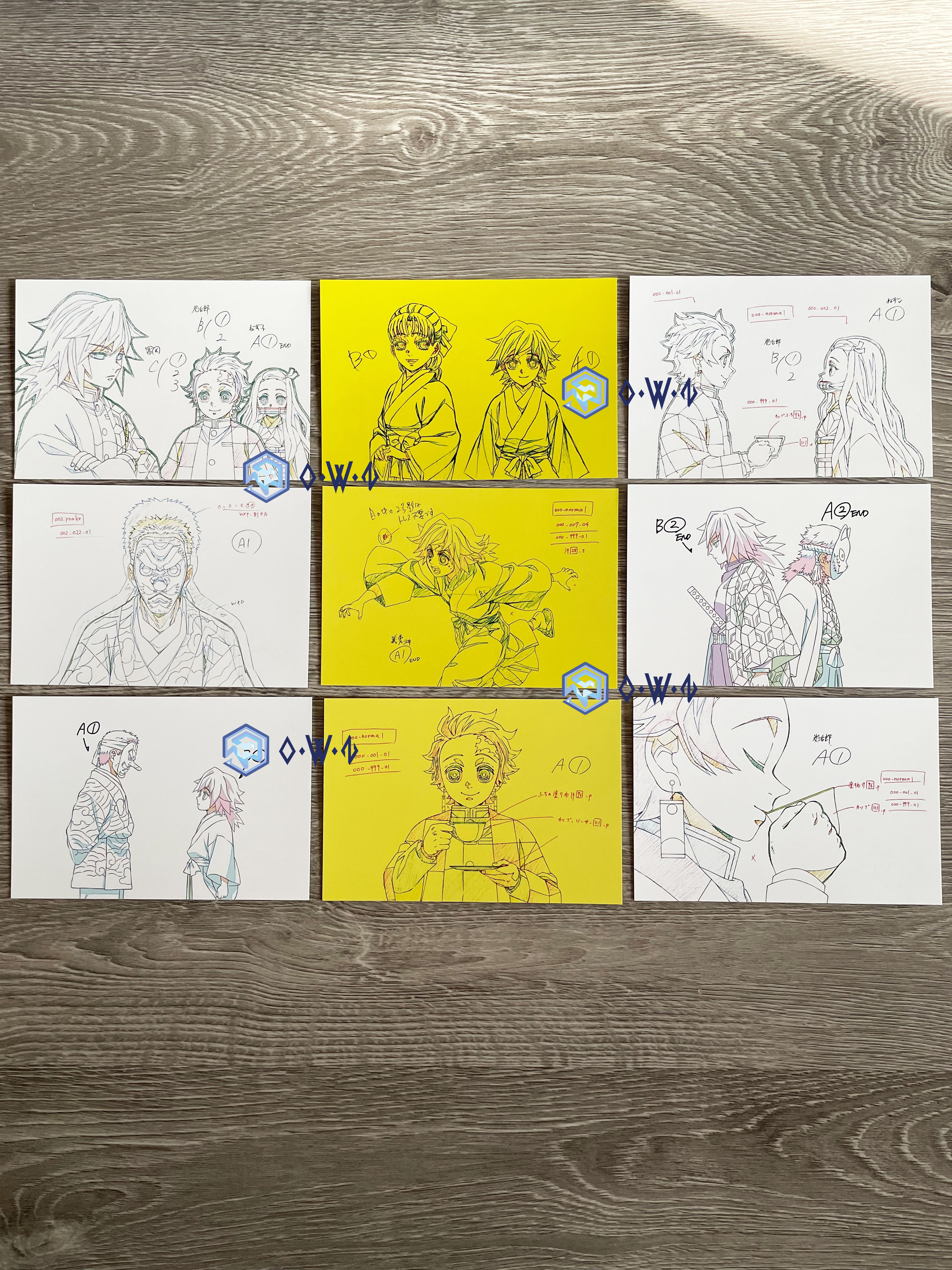 【OWN】鬼滅之刃 明信片 手稿 義勇 限量 錆兔 炭治郎 鱗瀧左近次 彌豆子