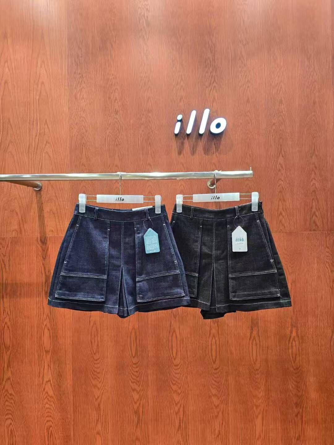 IO5131 梯形拼接牛仔短裙(S/M/L)