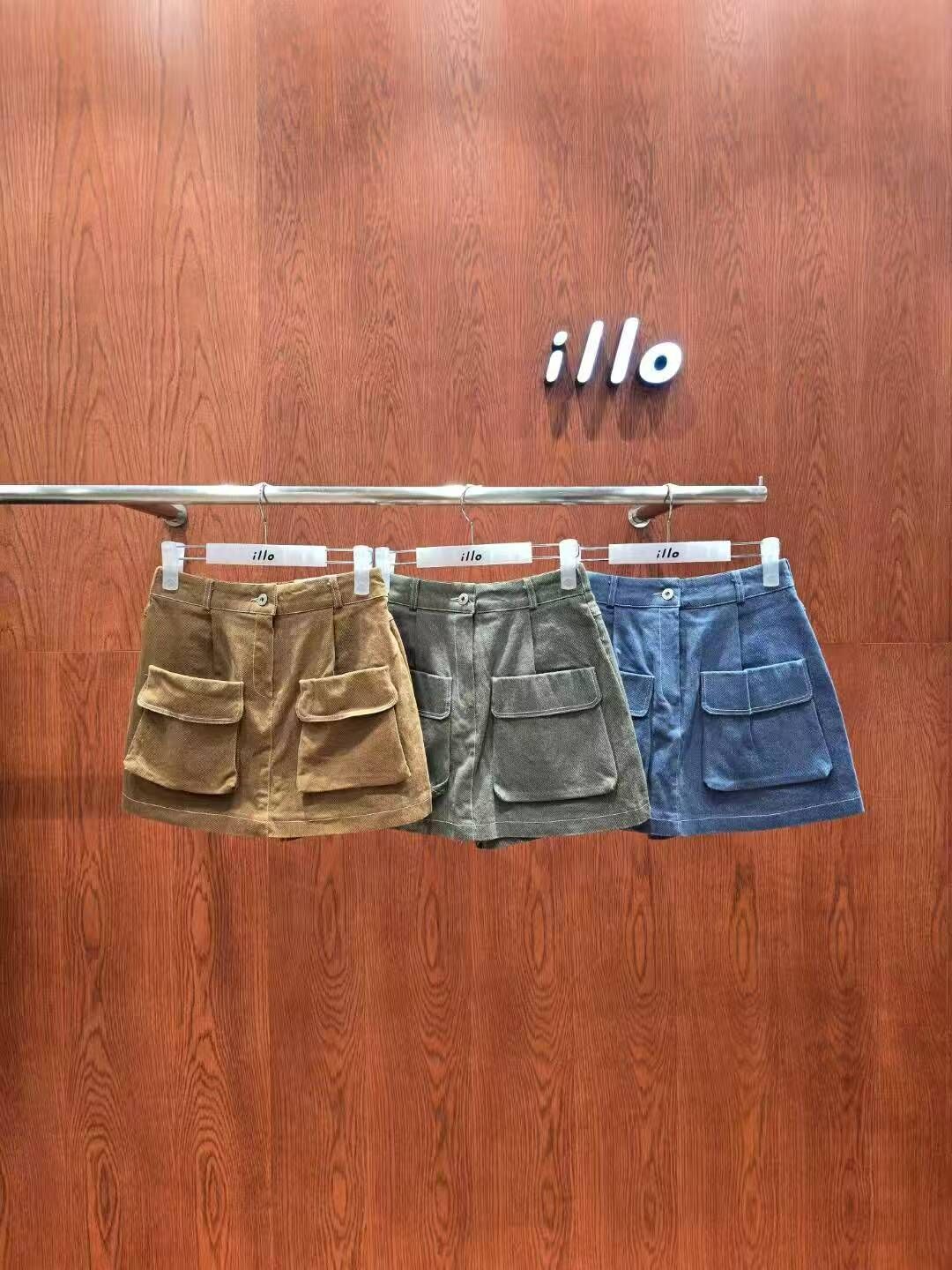 IO5133 反蓋口袋織布短裙(S/M/L)