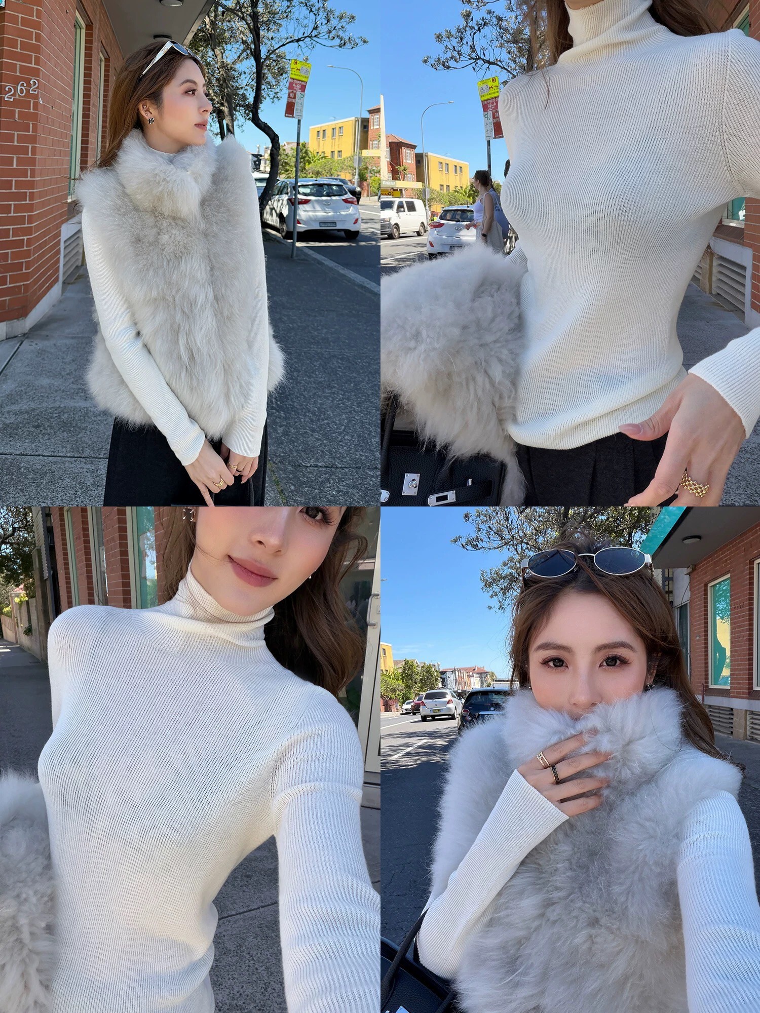 百搭秋冬色系高領螺紋合身上衣-S-L / 4色 (Elegant & Love)