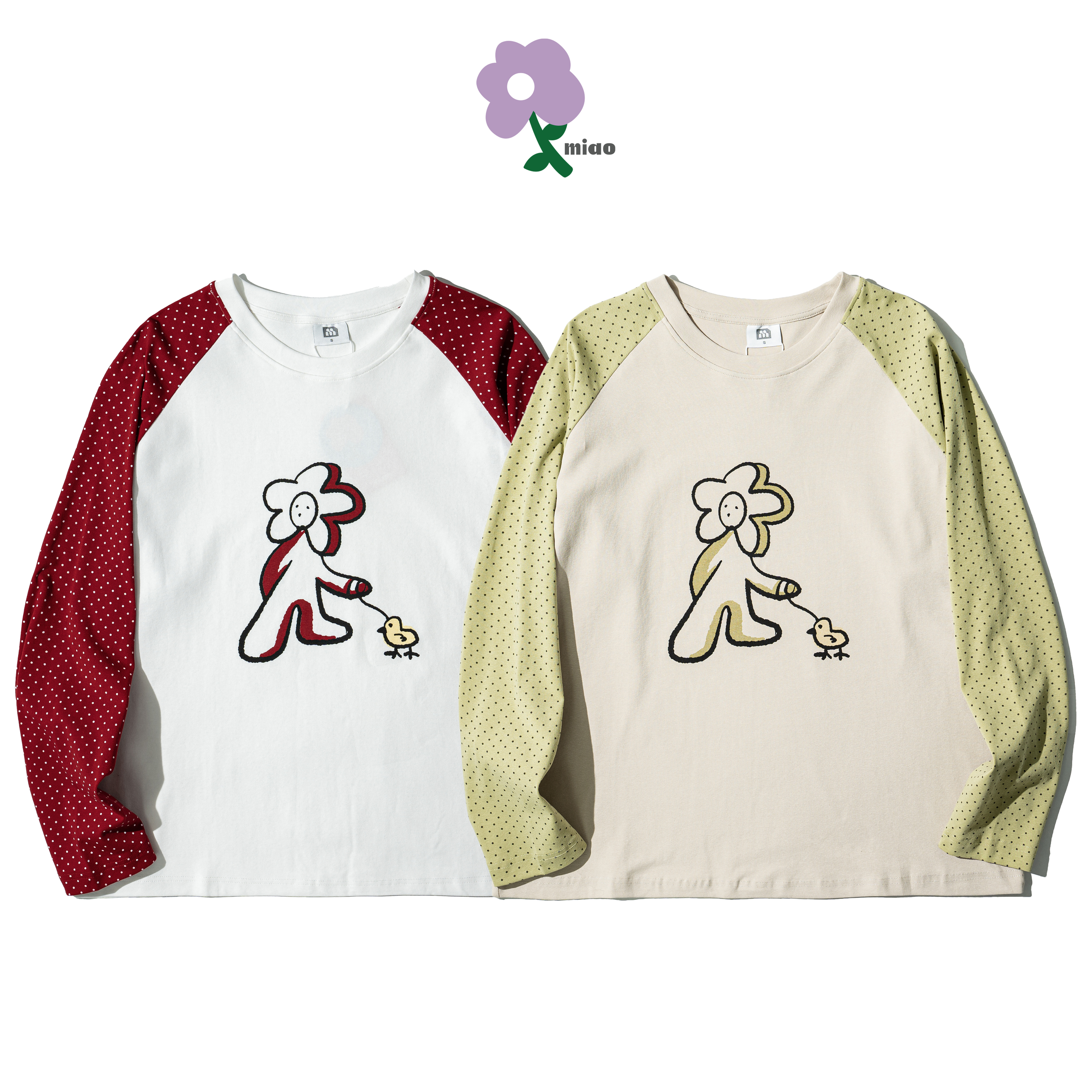 AGILITY MIAO Polka Dots LS Tee 拚色波點 印花 長袖Tee [M-TP]