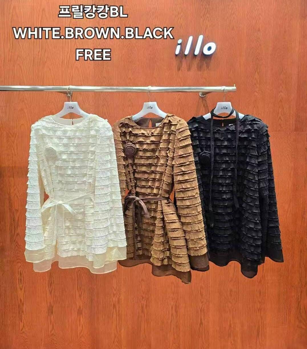 IO5134 層層荷葉玫瑰上衣