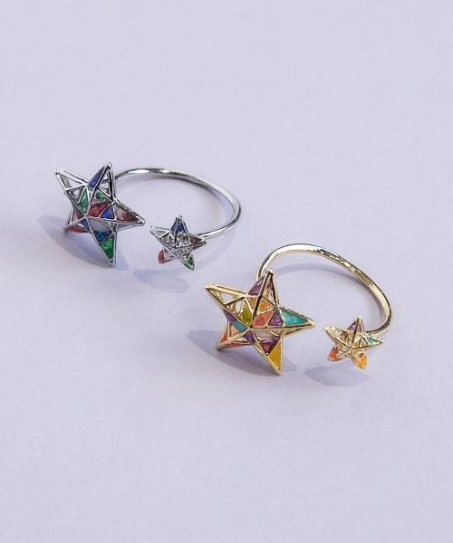星形玻璃片戒指