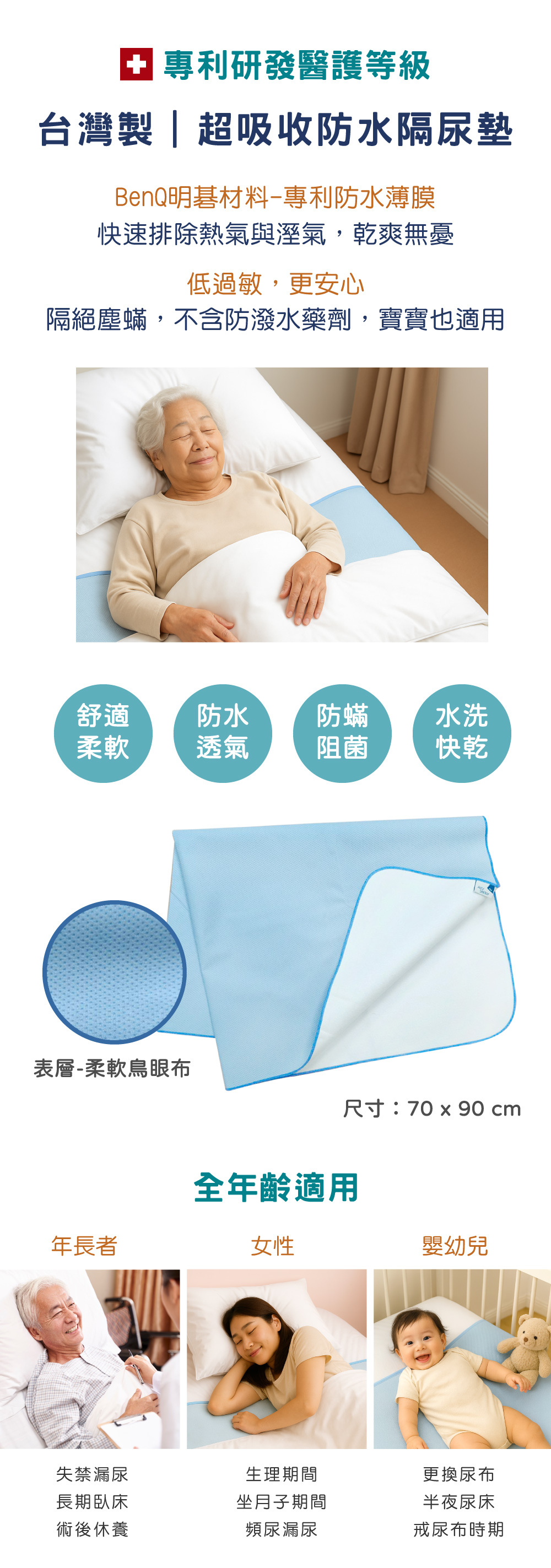 【限時特價】秒吸乾爽隔尿保潔墊(免運)