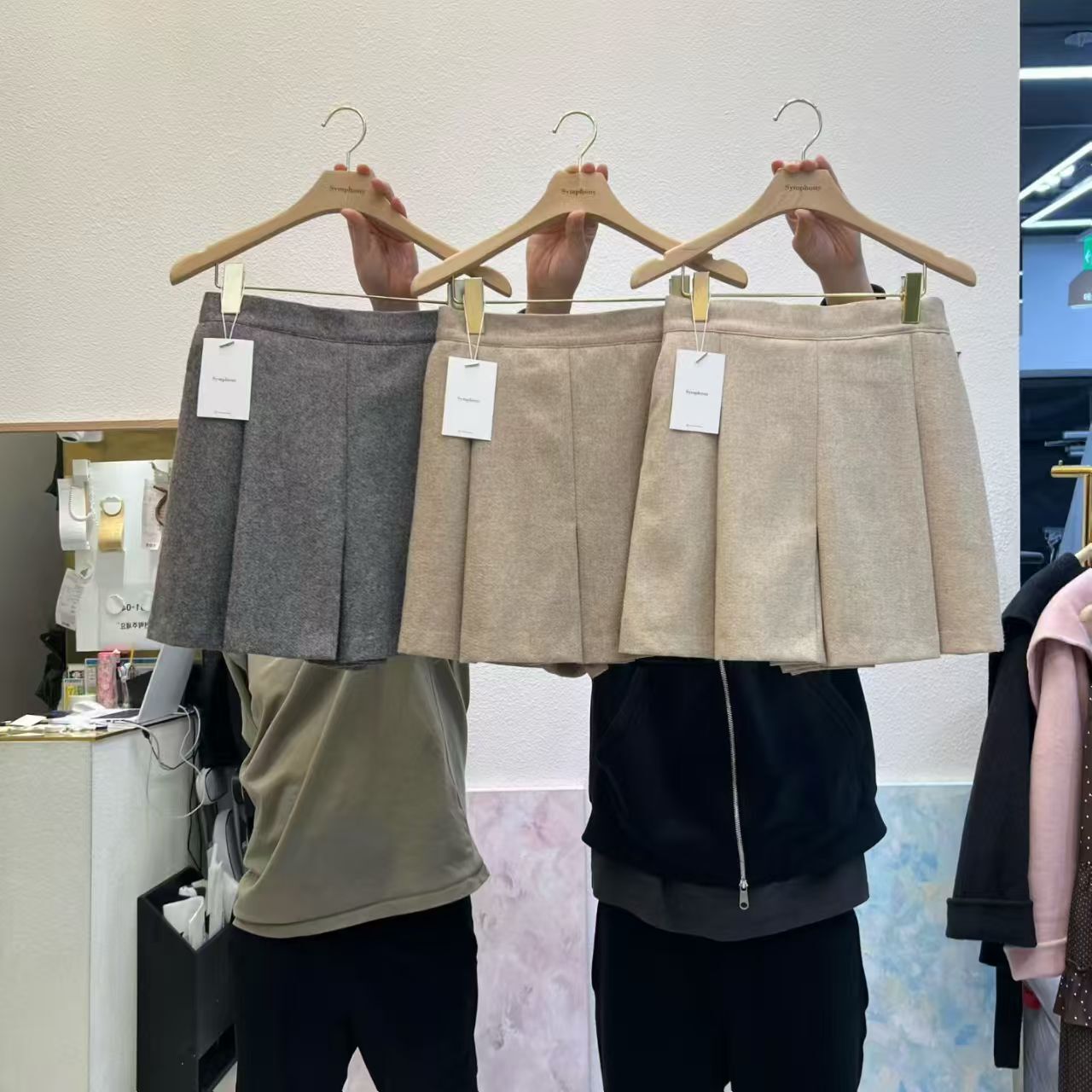 SY5115 後橡筋要壓褶百褶短裙褲