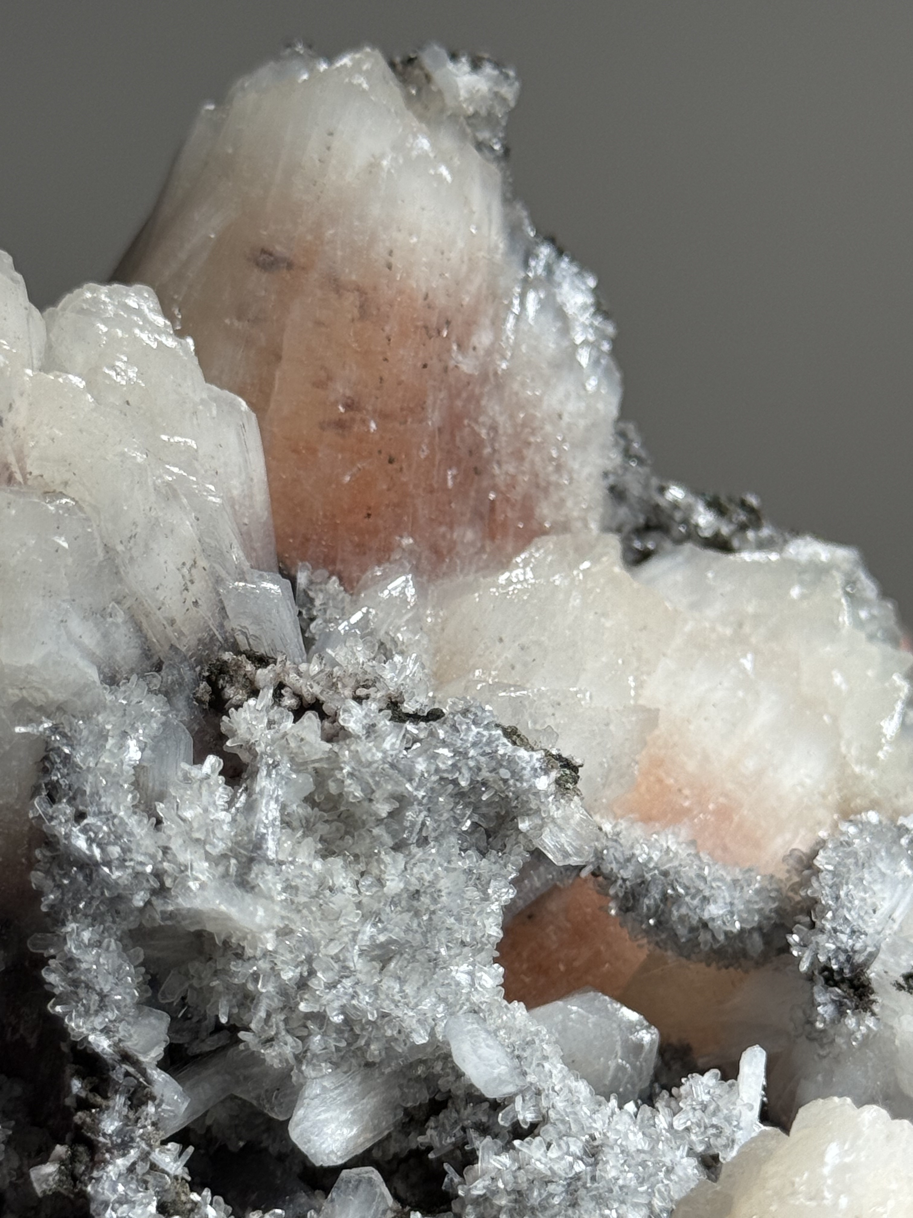 Echo Bloom - Black Chalcedony with Stilbite