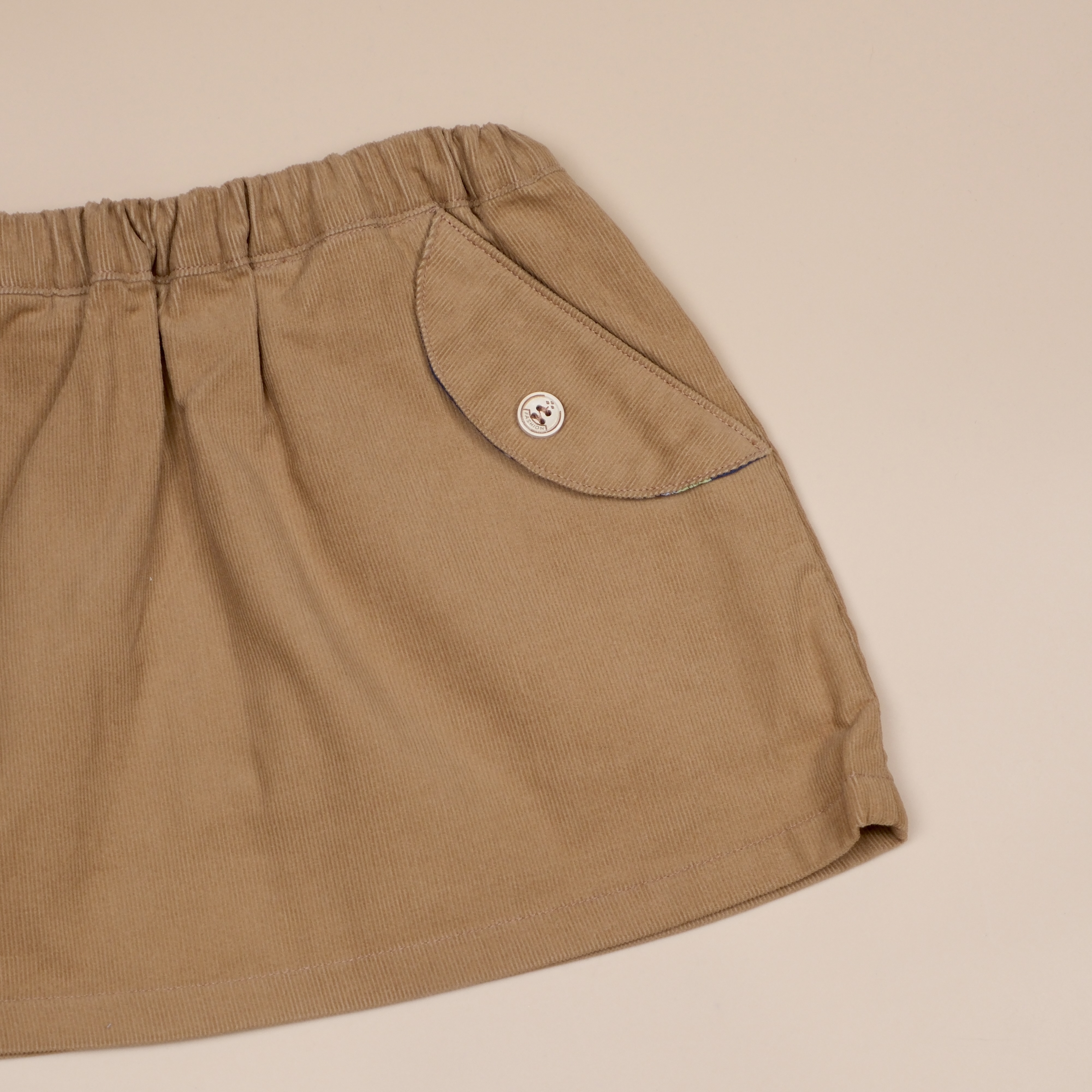 駝色 ෆ 手作女童迷你短裙