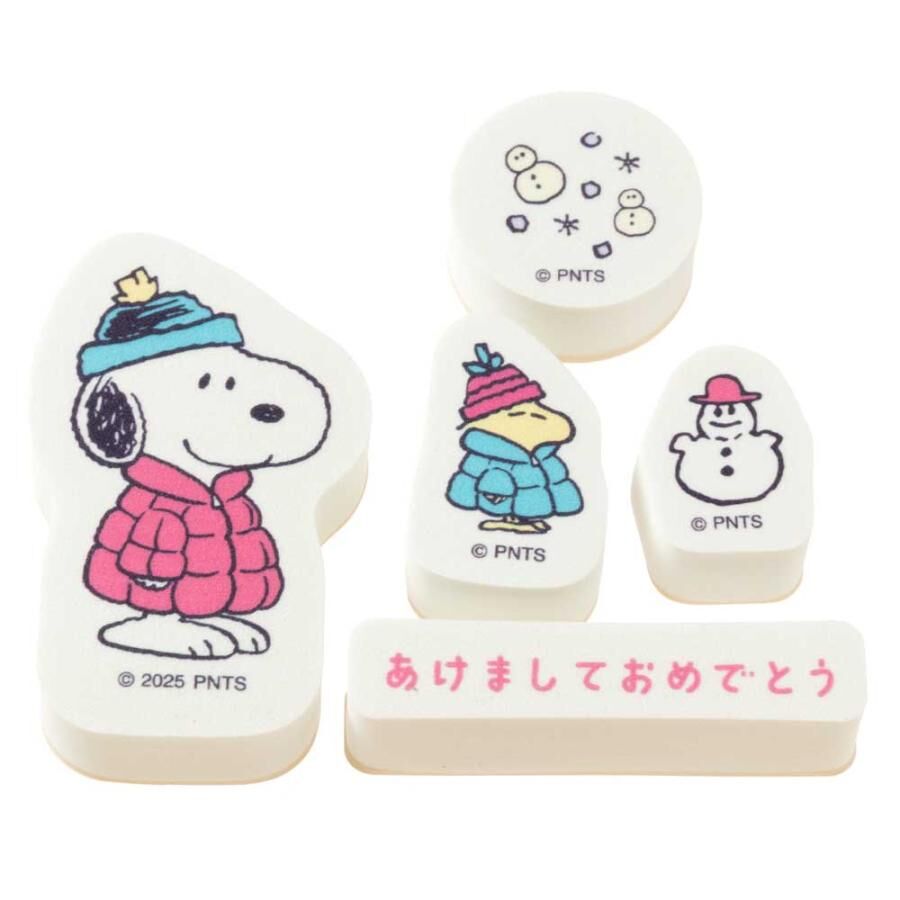 『KODOMO NO KAO』史努比新年賀卡印章套裝