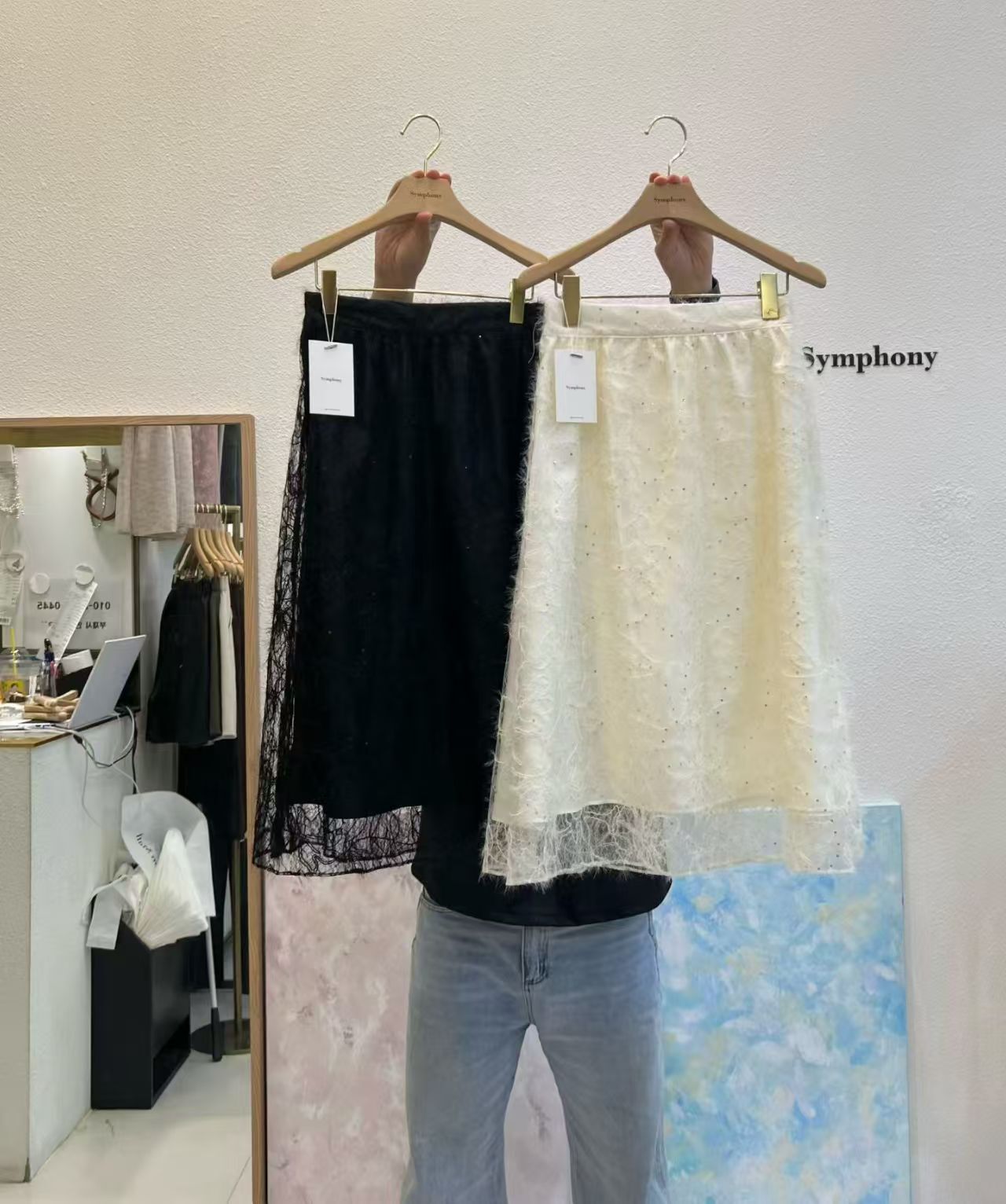 SY5121 蘇蘇鏤空蕾絲高腰半身裙