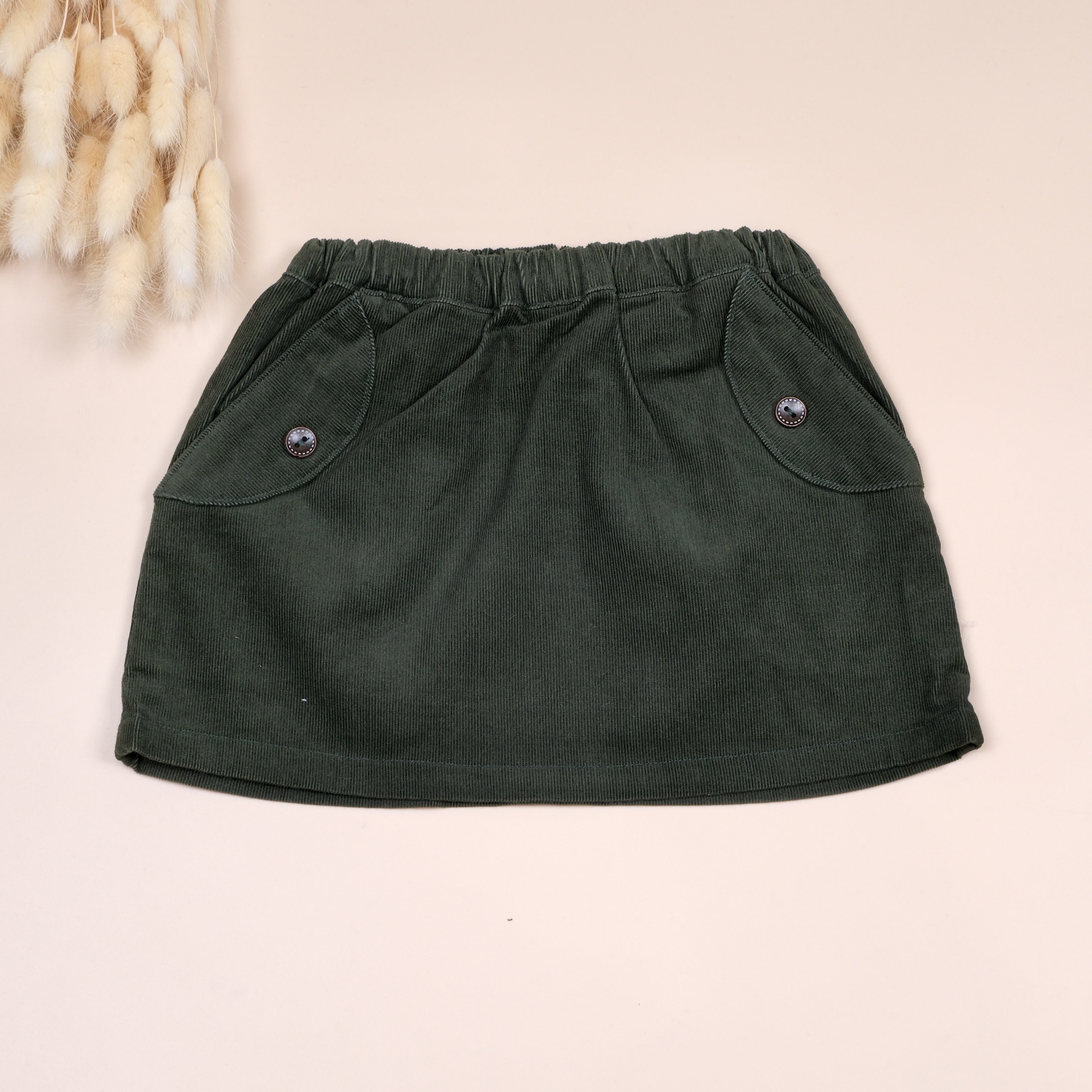 墨綠色 ෆ 手作女童迷你短裙