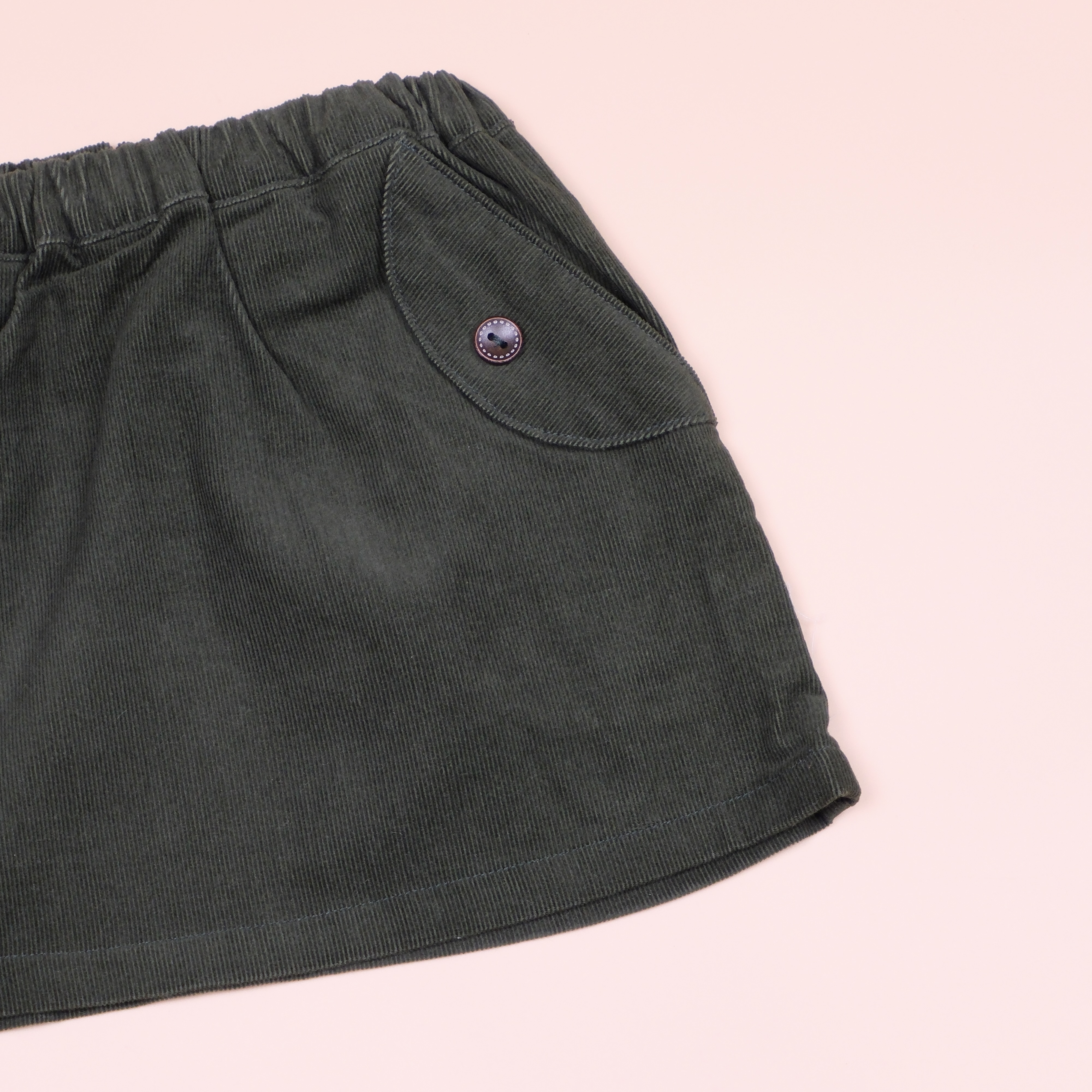 墨綠色 ෆ 手作女童迷你短裙