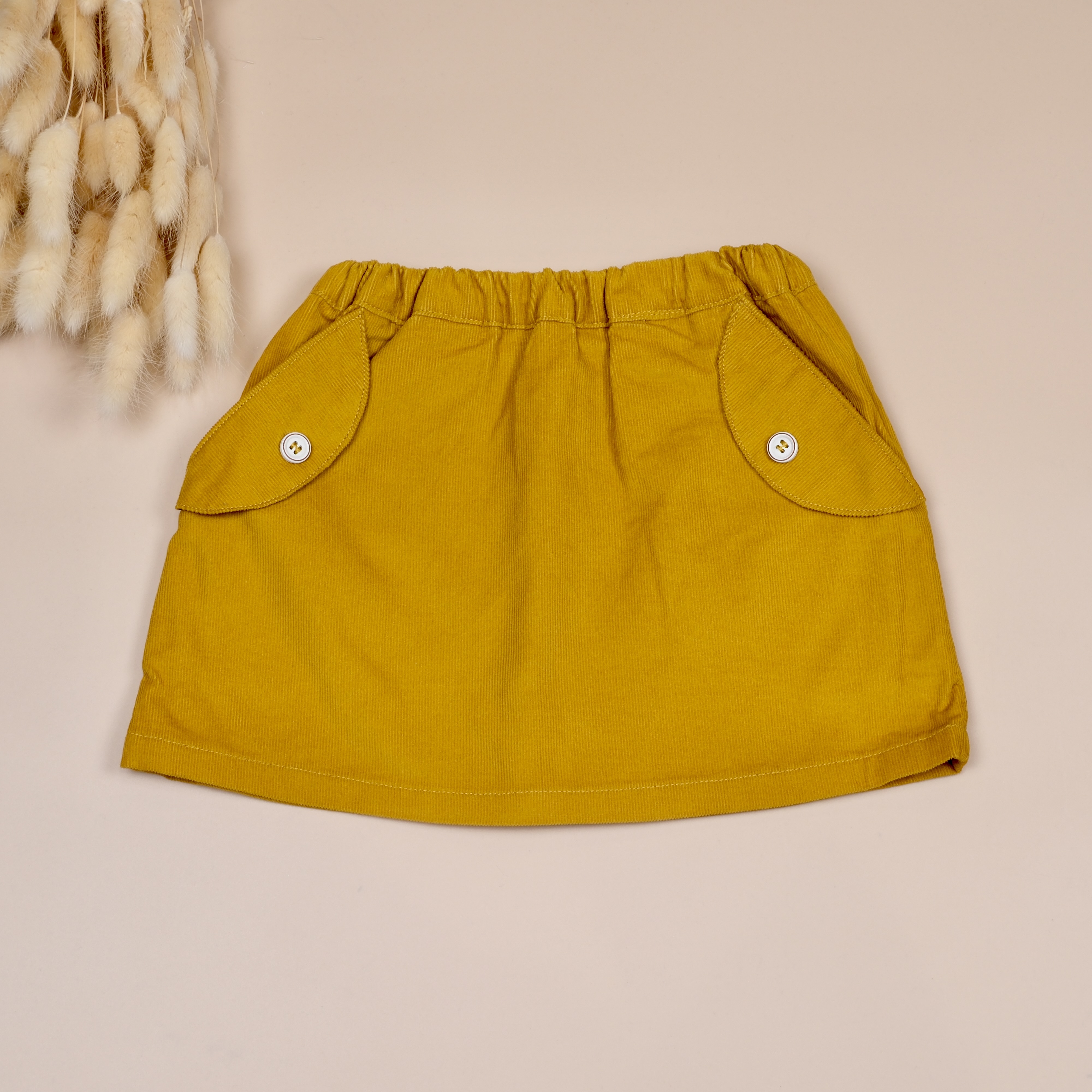 芥末黃 ෆ 手作女童迷你短裙