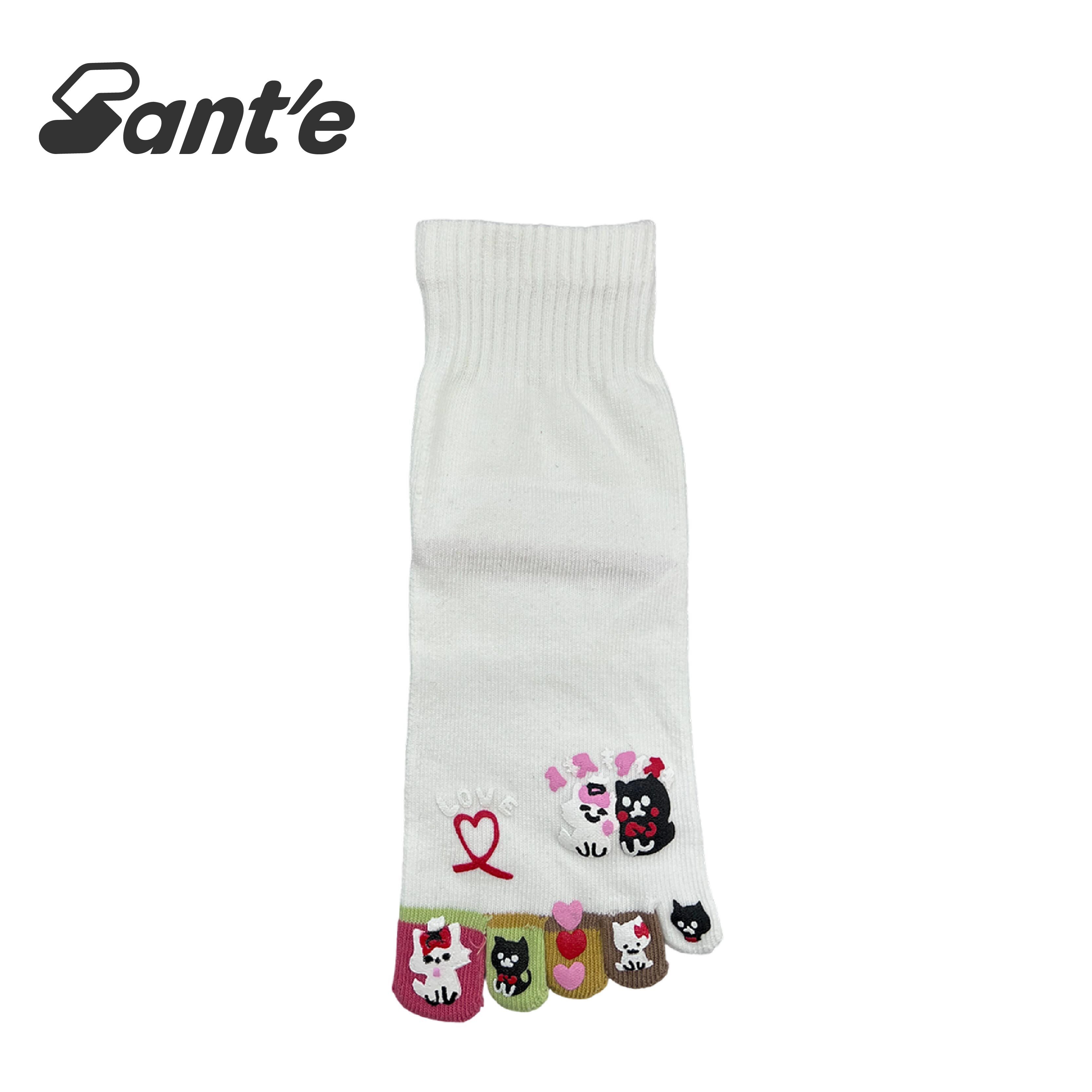 Santé 台灣 情侶貓五趾襪 女款 (2色) 44SA3009