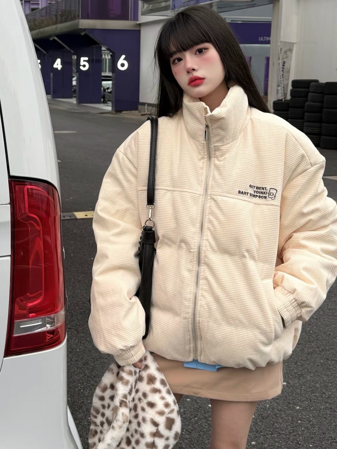 THE SIMPSONS 燈芯絨 鴨絨 麵包外套