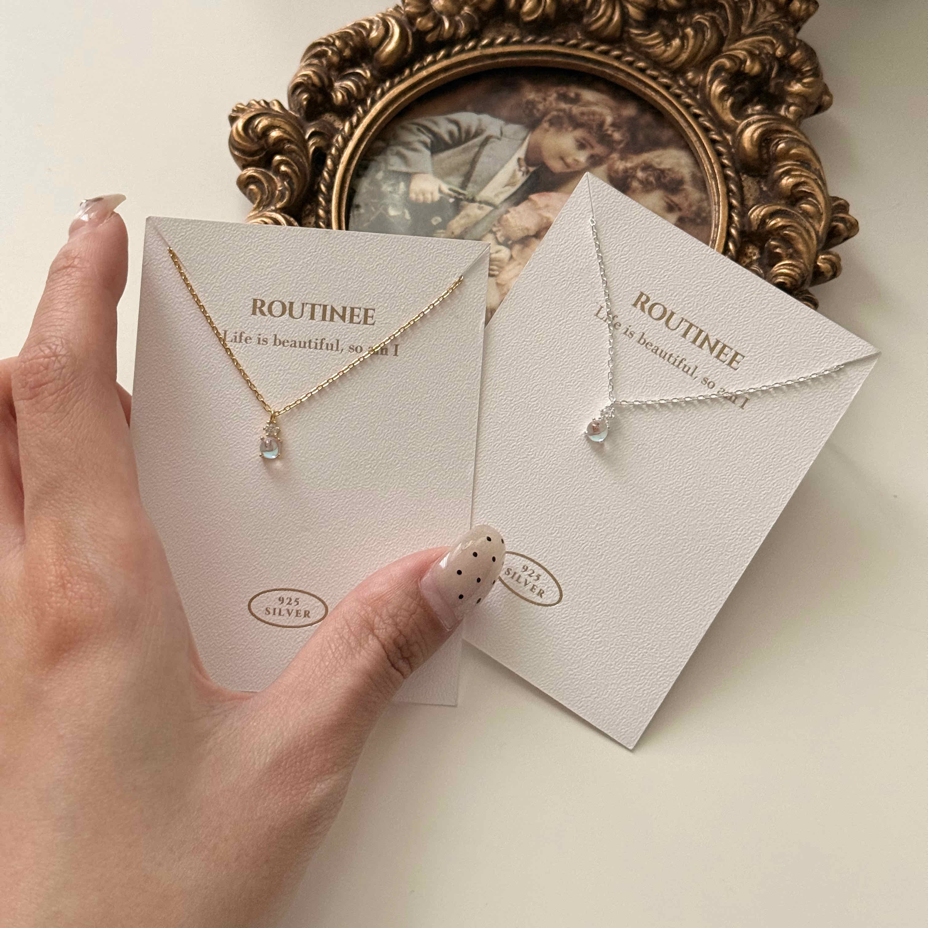 🇰🇷925 silver 晶透雪寶項鍊｜2 color