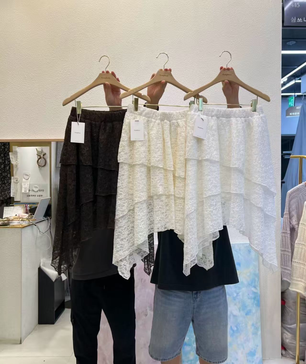 SY5125 橡筋腰不規則層層下擺半身裙