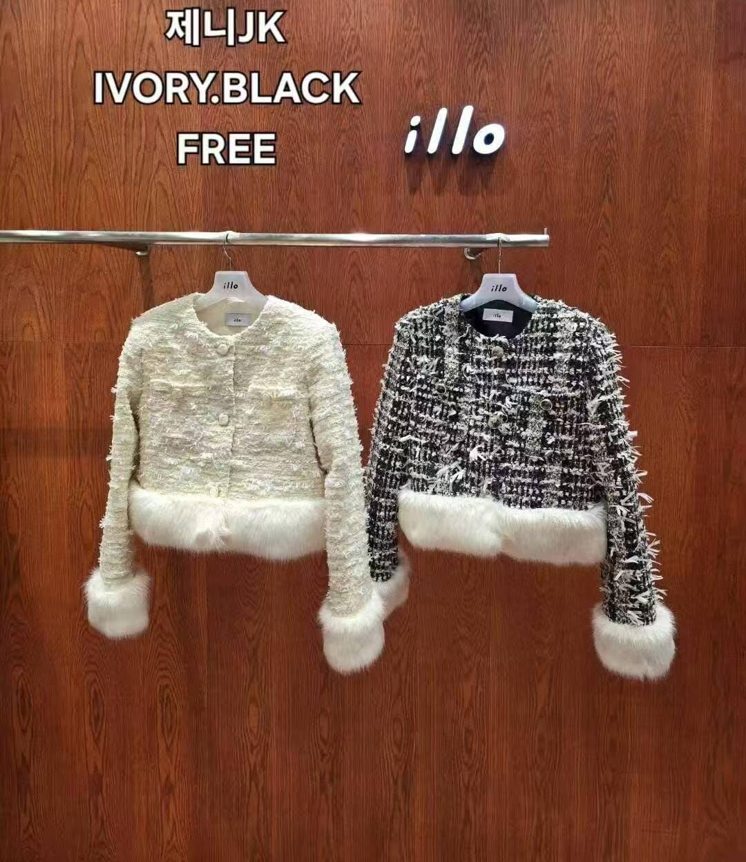 IO5148 小香毛毛邊外套