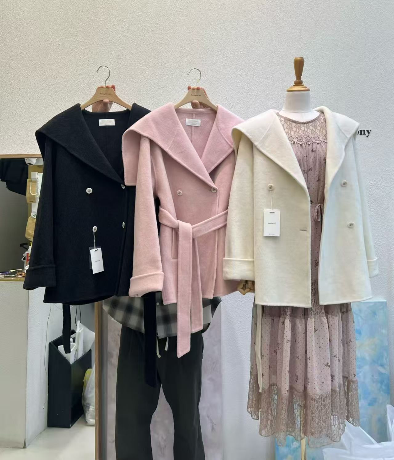 SY5129 水手領綁腰帶雙排釦外套