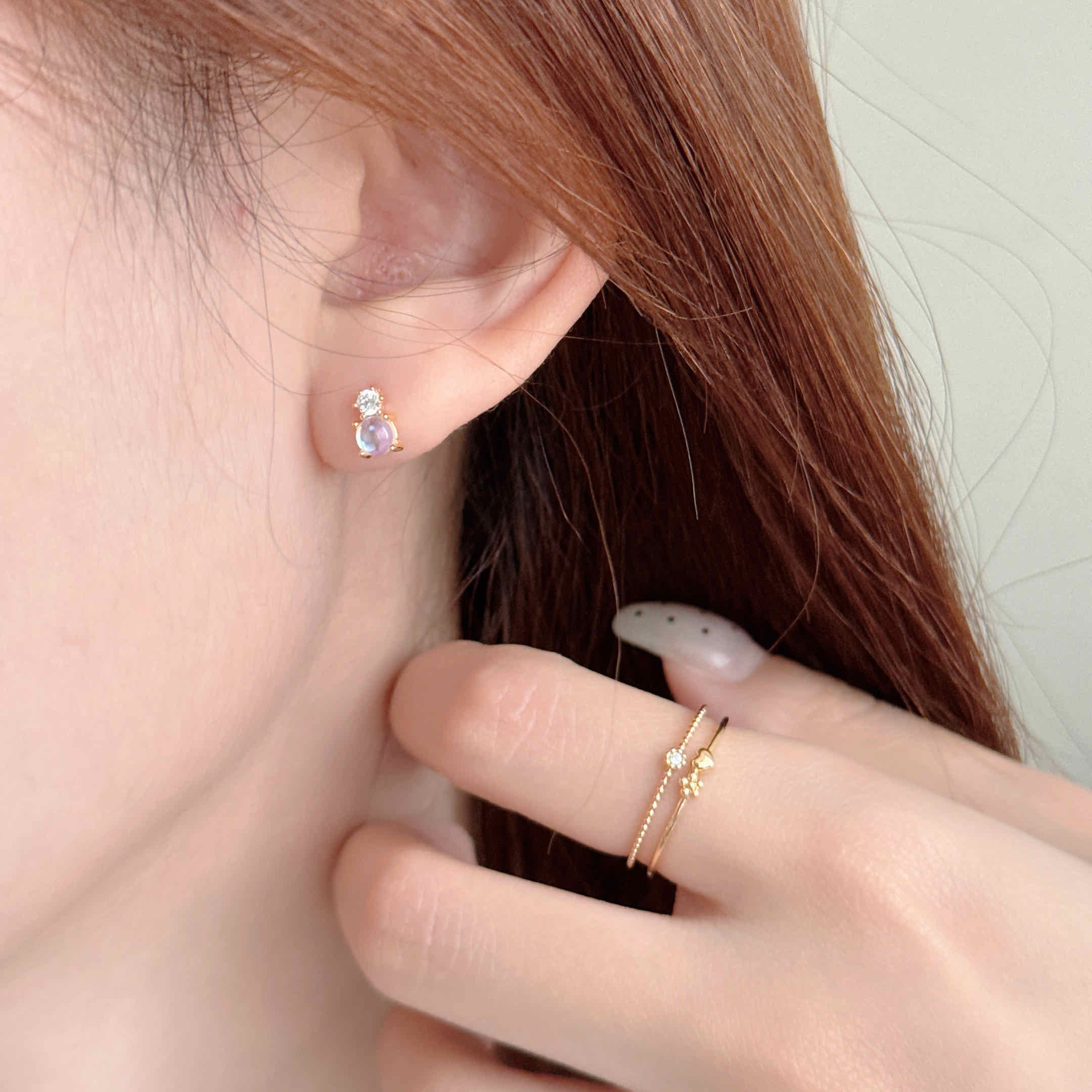 🇰🇷925 silver 晶透雪寶 耳環｜2 color