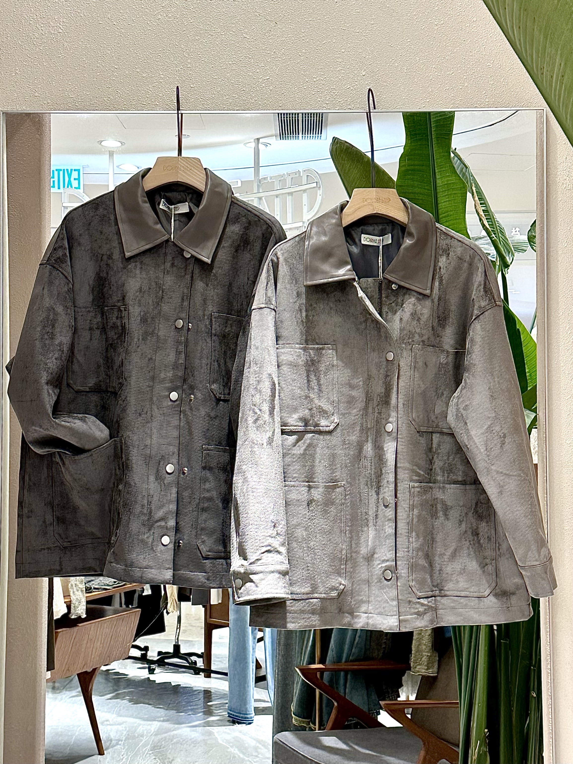 Unsex麂皮絨仿皮領外 - JK51403