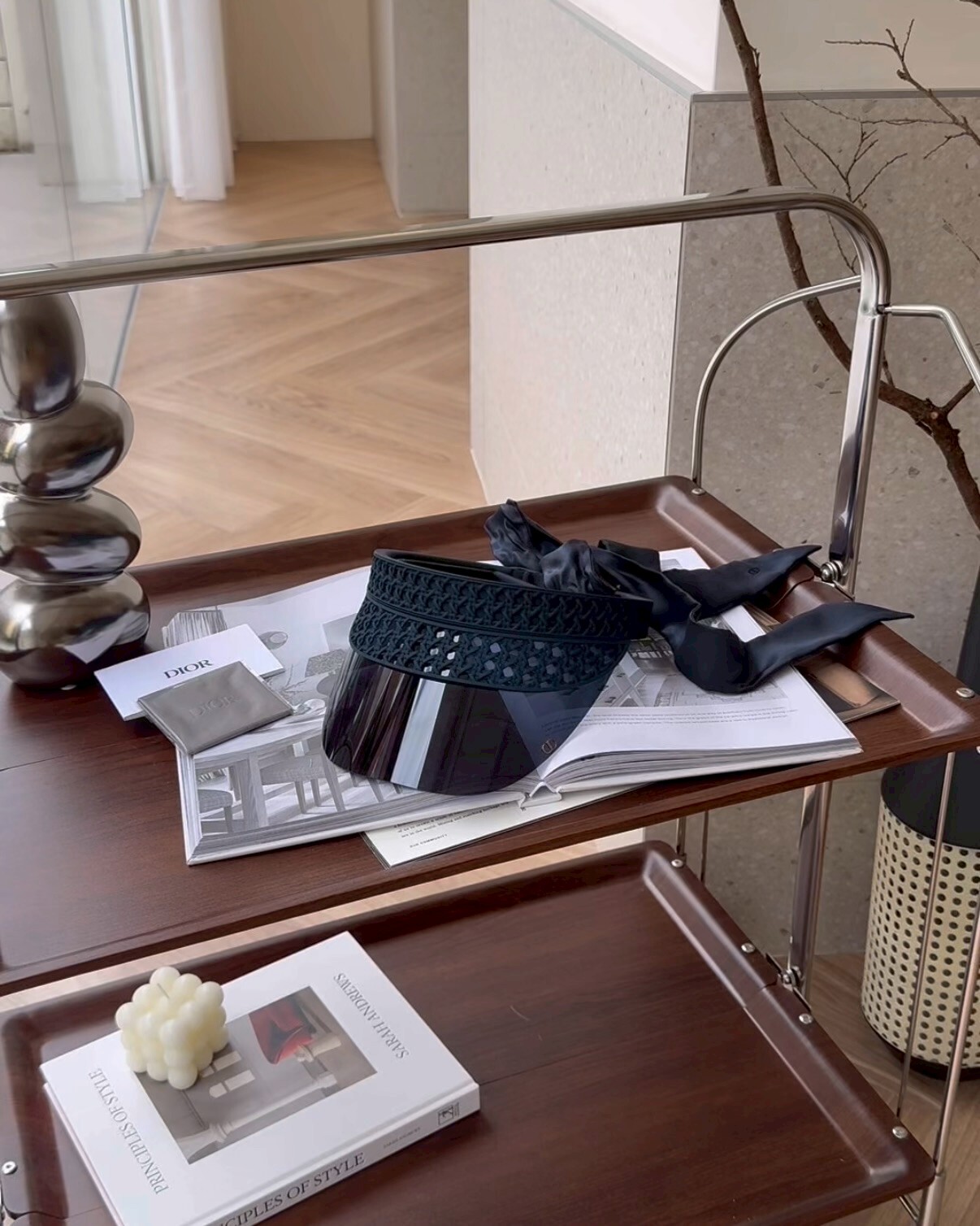 DIOR｜草編遮陽帽  海軍藍