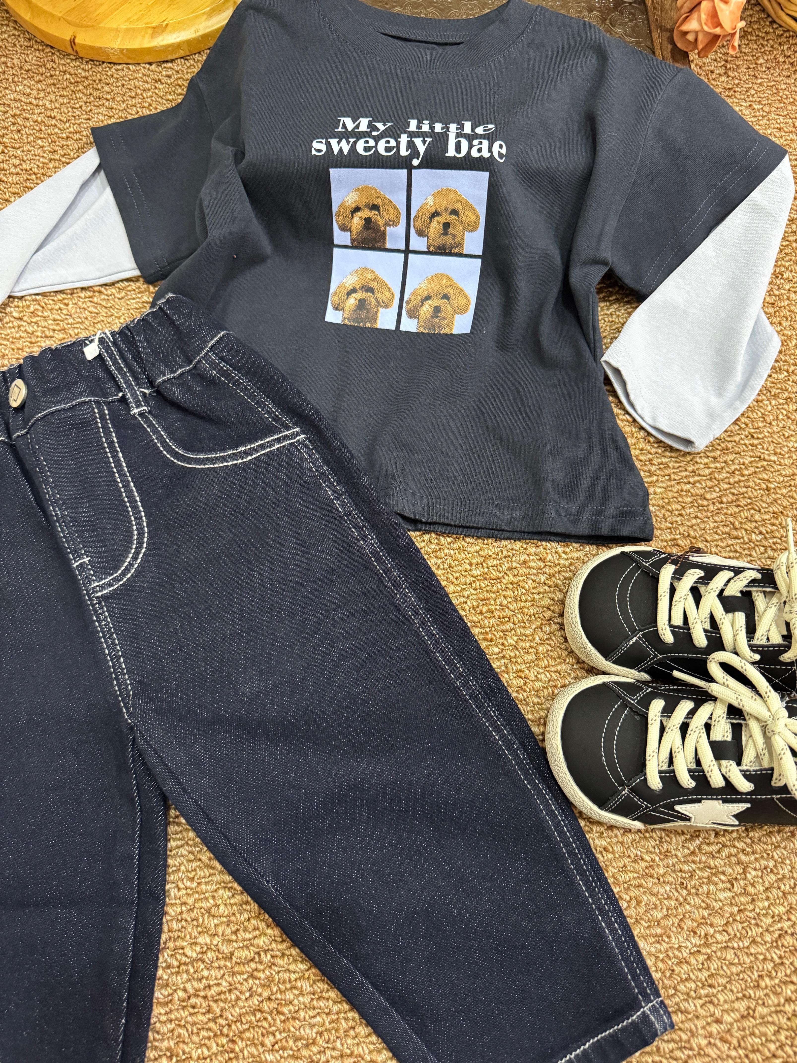 878 經典刷色直筒牛仔褲d08