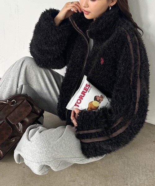 KTQ STORE ‧ U.S. POLO ASSN. 日本限定 毛料蓬鬆 條紋外套 兩色