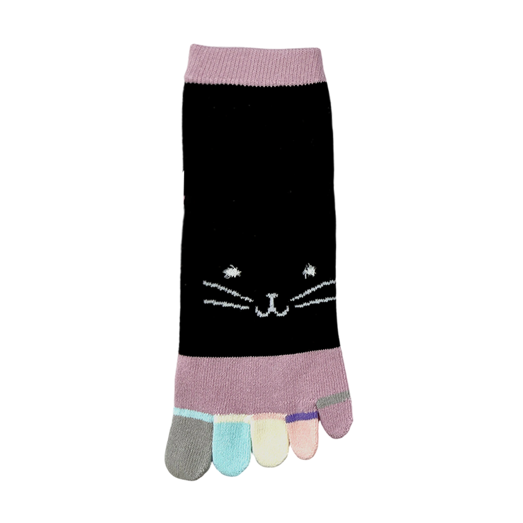 Santé 台灣 撞色小貓五趾襪 女款 (2色) 44SA3010