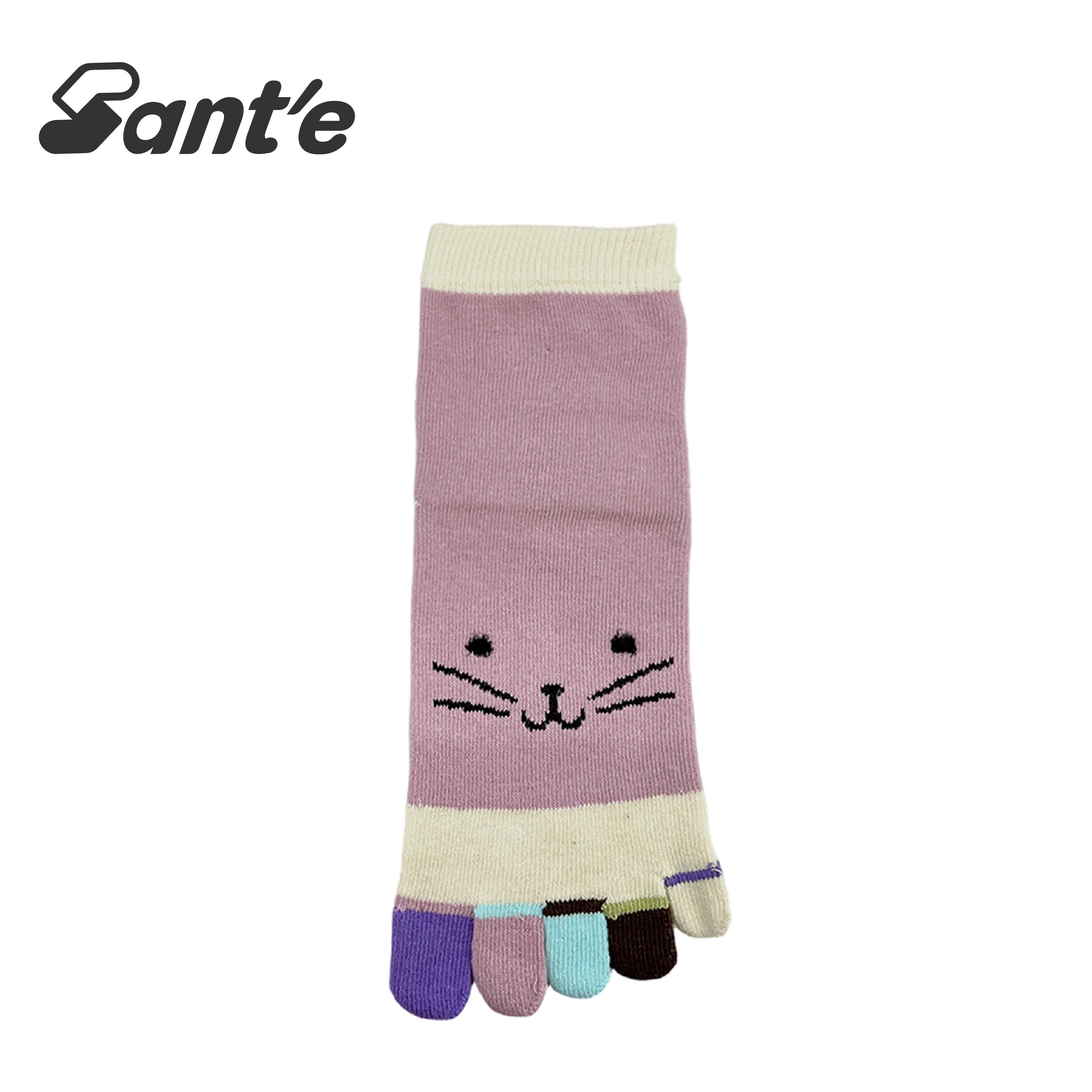 Santé 台灣 撞色小貓五趾襪 女款 (2色) 44SA3010