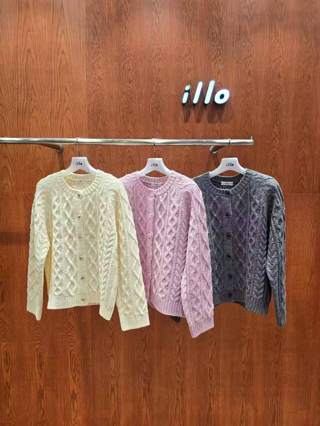 IO5152 立體麻花針織外套