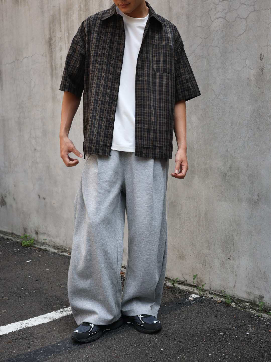 （部分現貨）P039 美式立體活摺闊腿棉褲