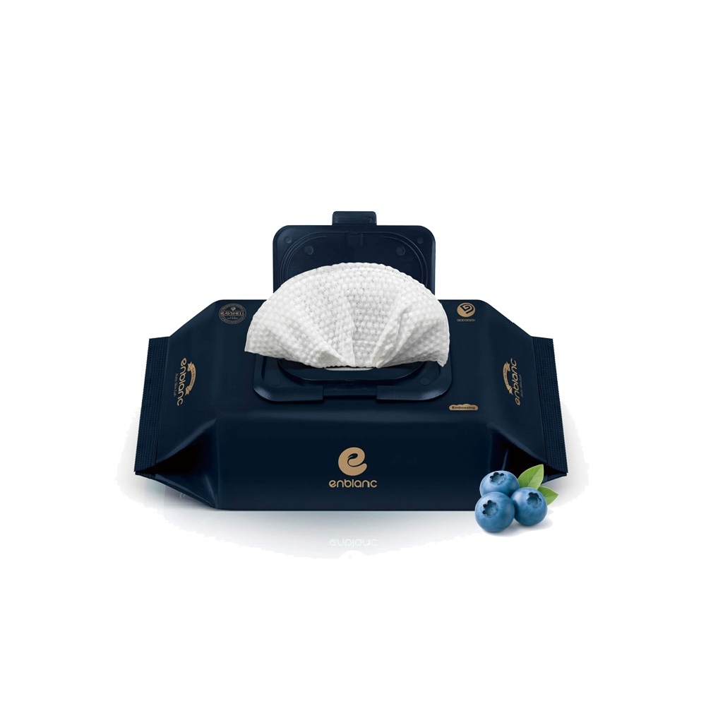 ENBLANC 銀離子抗菌｜極厚藍莓｜有蓋大包純水濕紙巾｜70抽