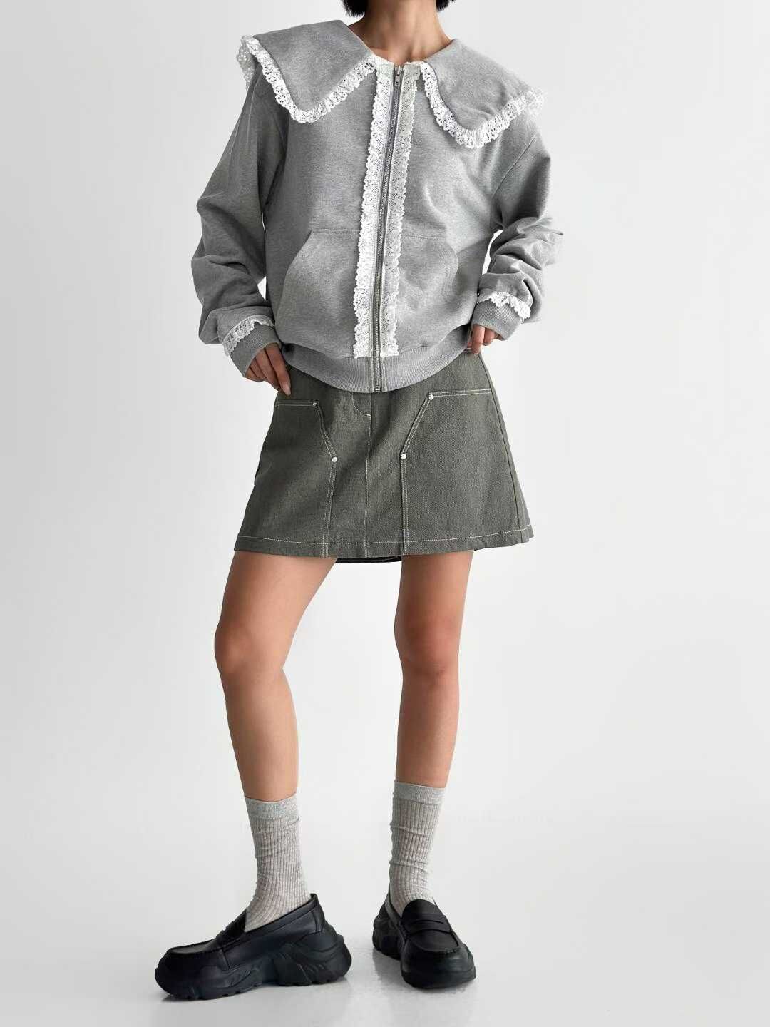 IO5156 日式可愛大反領外套