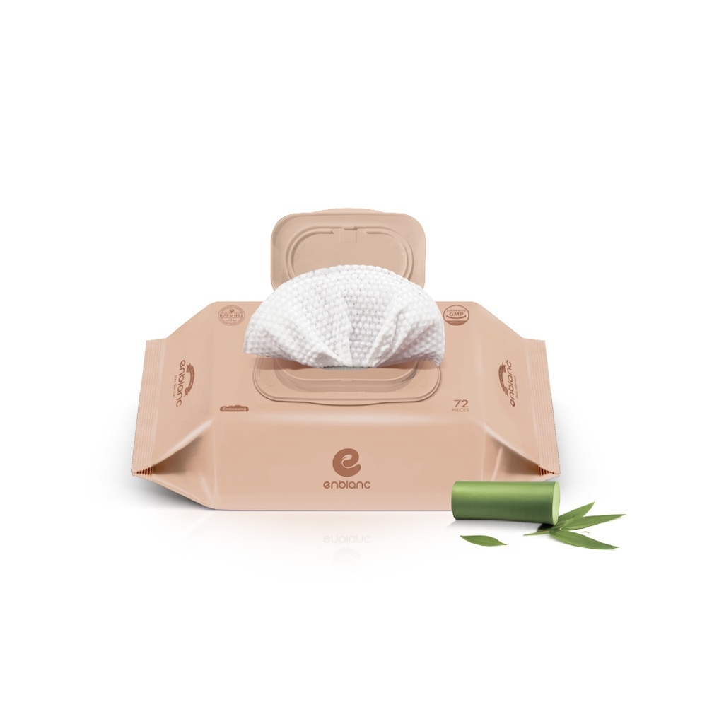 ENBLANC NEO BROWN｜棕色輕厚竹子｜有蓋純水濕紙巾｜72抽