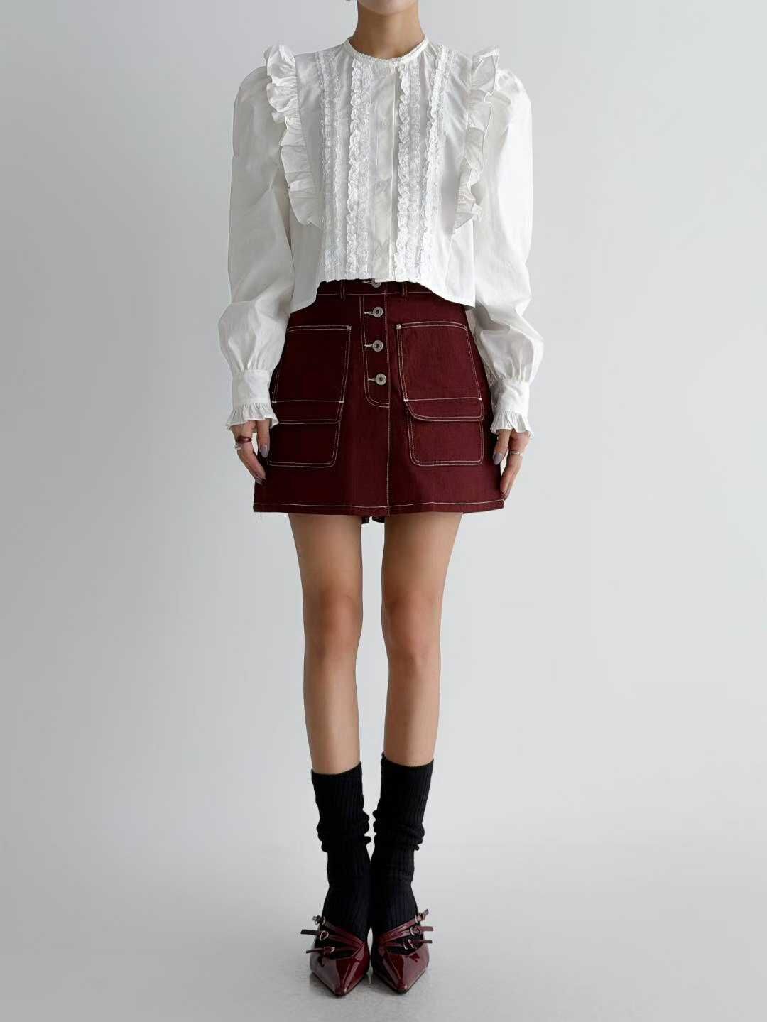 IO5140 華麗荷葉邊宮廷上衣